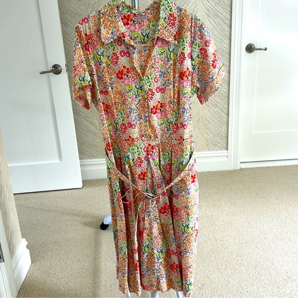 🌸 Frances Valentine Floral Midi Dress L